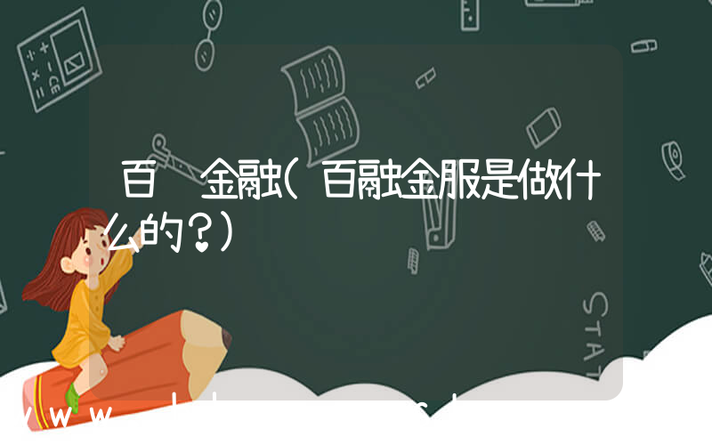 百 金融(百融金服是做什么的？)